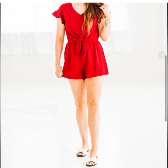 NEW•1X•RILEY RED CLASSY ROMPER - Picture 6 of 16